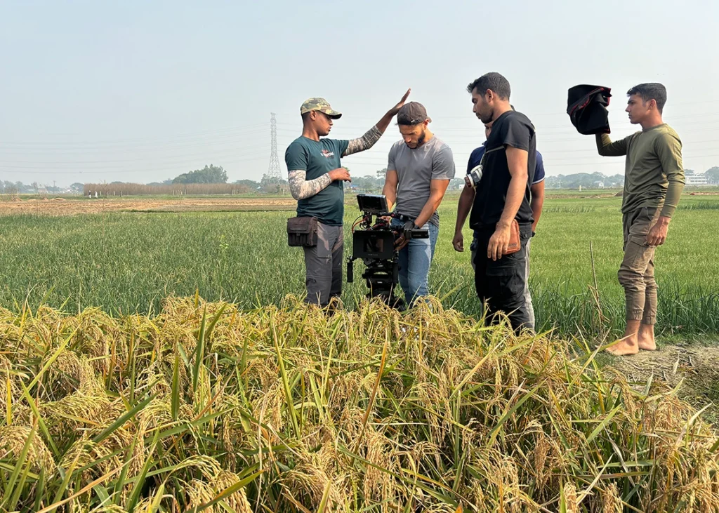 Local Production crew working with internal Camera Operator