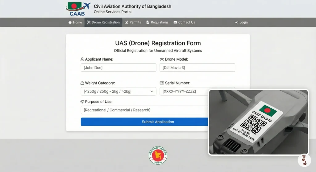 Demo of CAAB online drone registration portal
