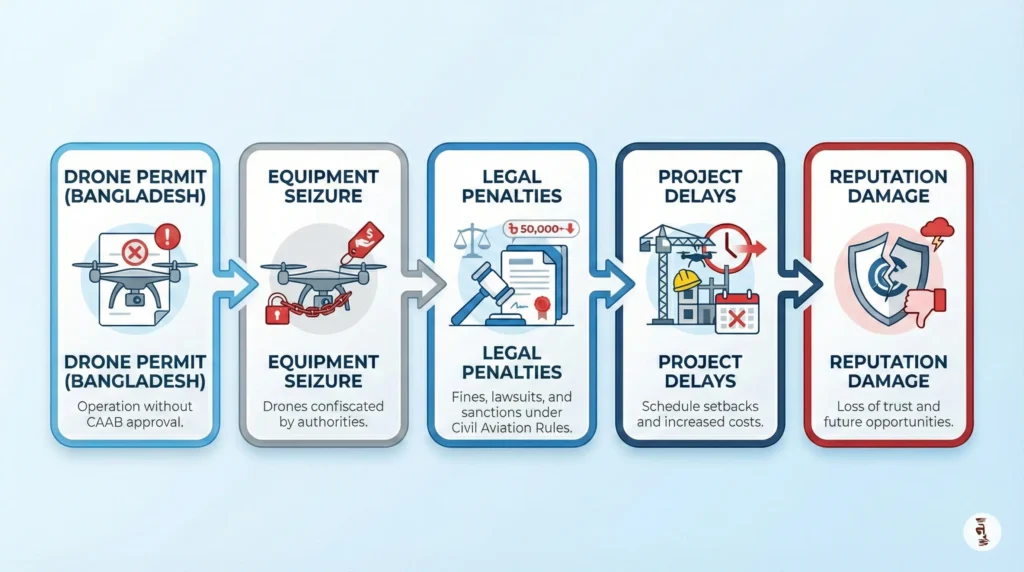 penalties and consequences for unauthorized drone filming in Bangladesh