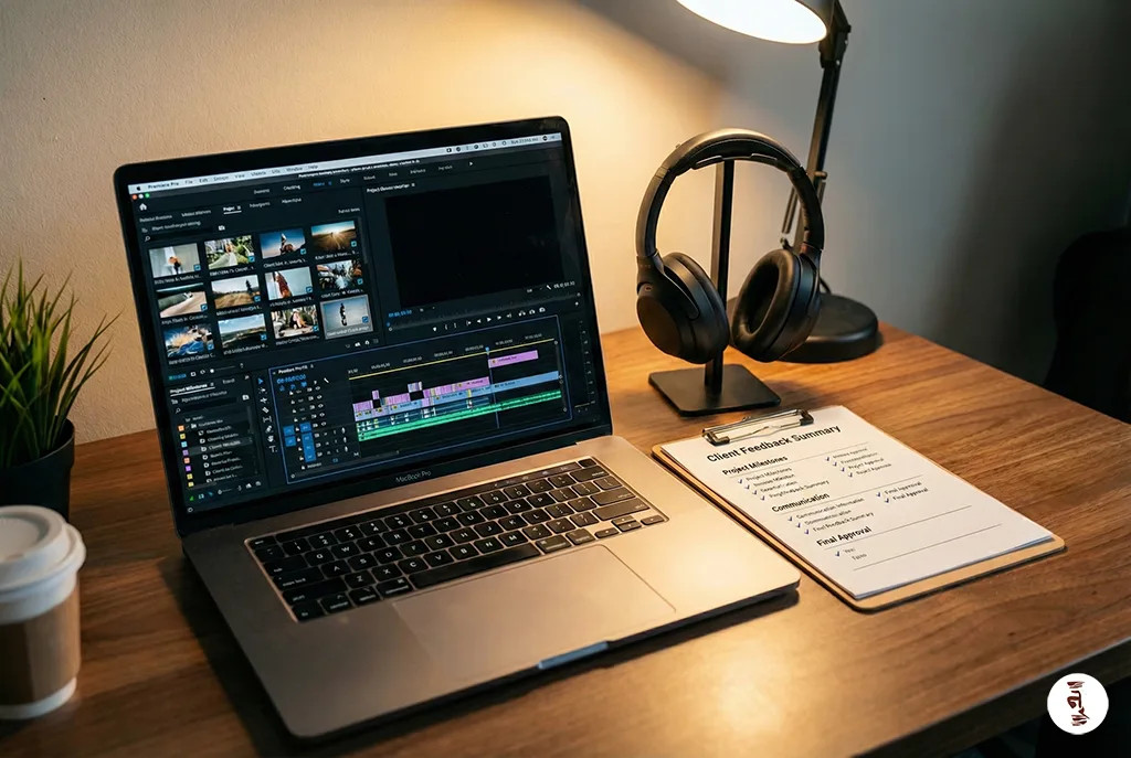 Professional vetting process for selecting remote video editors showing portfolio review, test project evaluation, and skills assessment